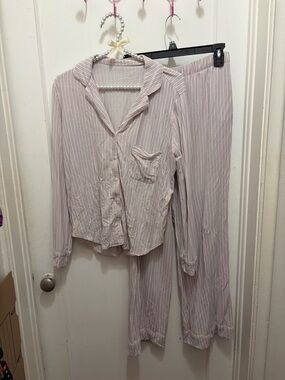 Victoria’s Secret Modal Pink & white striped pajama set